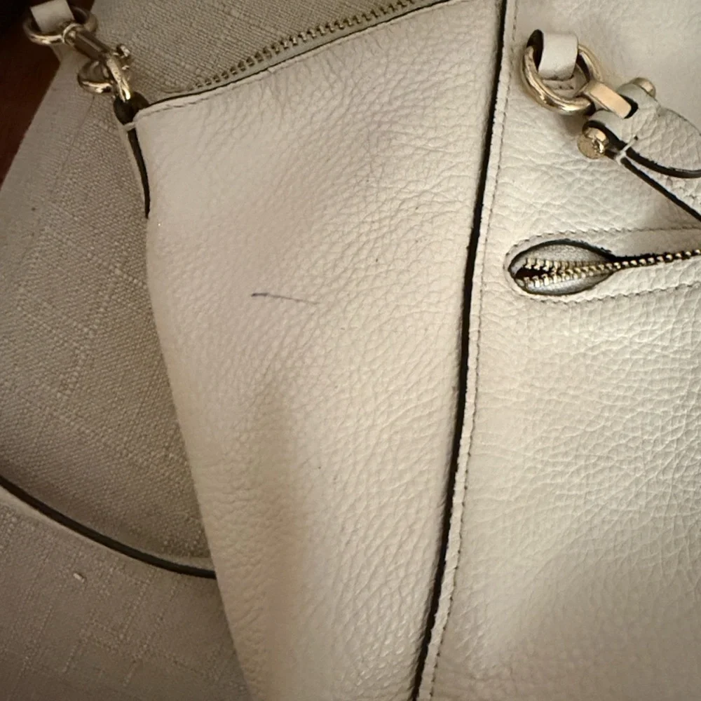 Coach Prairie Ivory Pebbled Leather Satchel Crossbody 79997